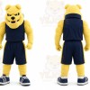 Yellow Bulldog Mascot Costume with Custom Logo