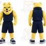 Yellow Bulldog Mascot Costume with Custom Logo