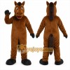 Brown Horse Mascot Costume with Custom Logo