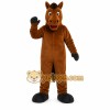 Brown Horse Mascot Costume with Custom Logo