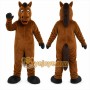 Brown Horse Mascot Costume with Custom Logo