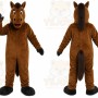Brown Horse Mascot Costume with Custom Logo