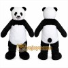 Black Panda Mascot Costume with Custom Logo