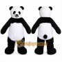 Black Panda Mascot Costume with Custom Logo