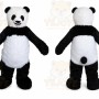 Black Panda Mascot Costume with Custom Logo