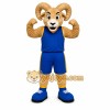 Tan Ram Mascot Costume with Custom Logo Tan Ram Mascot Costume with Custom Logo