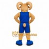 Tan Ram Mascot Costume with Custom Logo Tan Ram Mascot Costume with Custom Logo