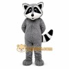 Gray Raccoon Mascot Costume with Custom Logo