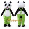 White Panda Mascot Costume with Custom Logo