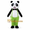 White Panda Mascot Costume with Custom Logo