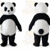 Black Panda Mascot Costume with Custom Logo