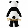 Black Panda Mascot Costume with Custom Logo