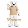 White Bear Mascot Costume with Custom Logo White Bear Mascot Costume with Custom Logo