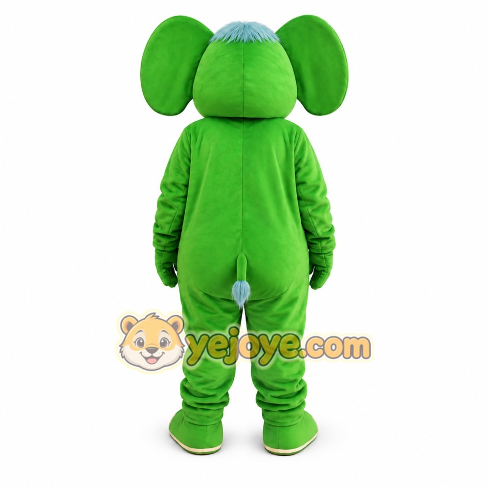 Green Elephant Mascot Costume with Custom Logo Green Elephant Mascot Costume with Custom Logo