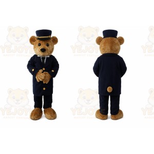 Brown Bear Mascot Costume with Custom Logo