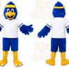 Blue Bird Mascot Costume with Custom Logo