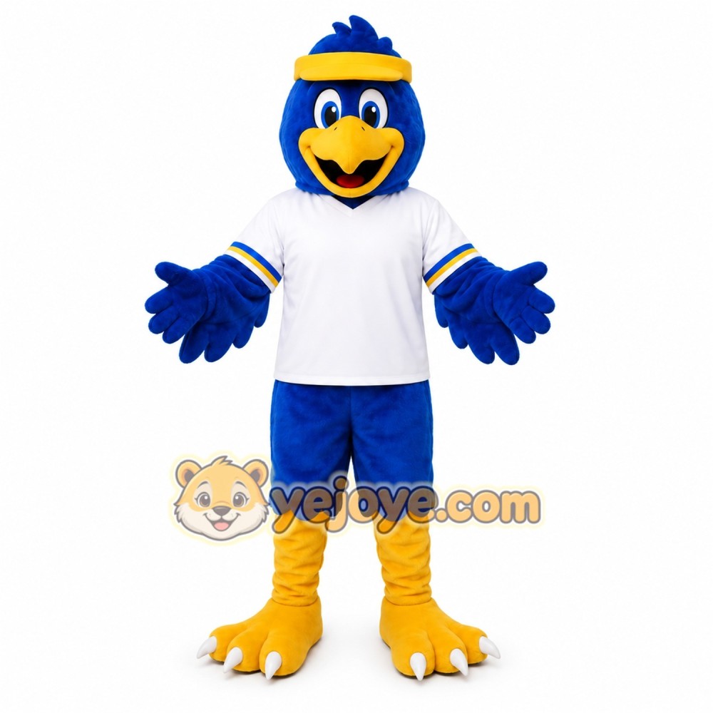 Blue Bird Mascot Costume with Custom Logo Blue Bird Mascot Costume with Custom Logo