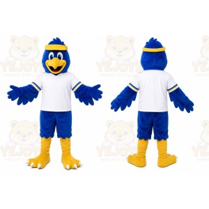 Blue Bird Mascot Costume with Custom Logo