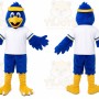 Blue Bird Mascot Costume with Custom Logo