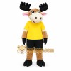 Brown Moose Mascot Costume with Custom Logo