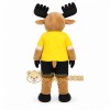 Brown Moose Mascot Costume with Custom Logo