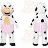 White Cow Mascot Costume with Custom Logo