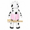 White Cow Mascot Costume with Custom Logo