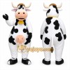 White Cow Mascot Costume with Custom Logo