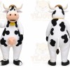 White Cow Mascot Costume with Custom Logo