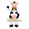 White Cow Mascot Costume with Custom Logo