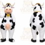White Cow Mascot Costume with Custom Logo
