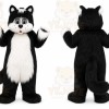 Black Cat Mascot Costume with Custom Logo