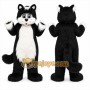 Black Cat Mascot Costume with Custom Logo