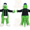 Green Dinosaur Mascot Costume with Custom Logo