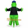Green Dinosaur Mascot Costume with Custom Logo Green Dinosaur Mascot Costume with Custom Logo