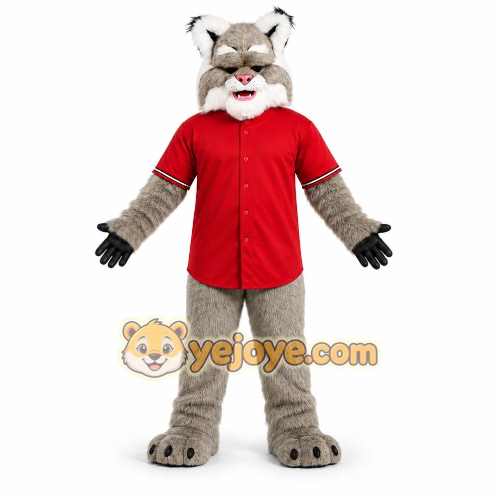Gray Cat Mascot Costume with Custom Logo Gray Cat Mascot Costume with Custom Logo