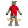 Gray Cat Mascot Costume with Custom Logo Gray Cat Mascot Costume with Custom Logo