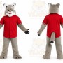 Gray Cat Mascot Costume with Custom Logo