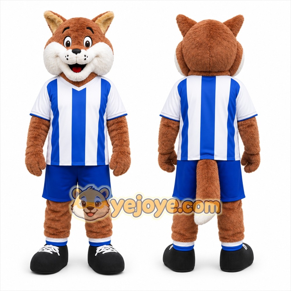 Brown Fox Mascot Costume with Custom Logo
