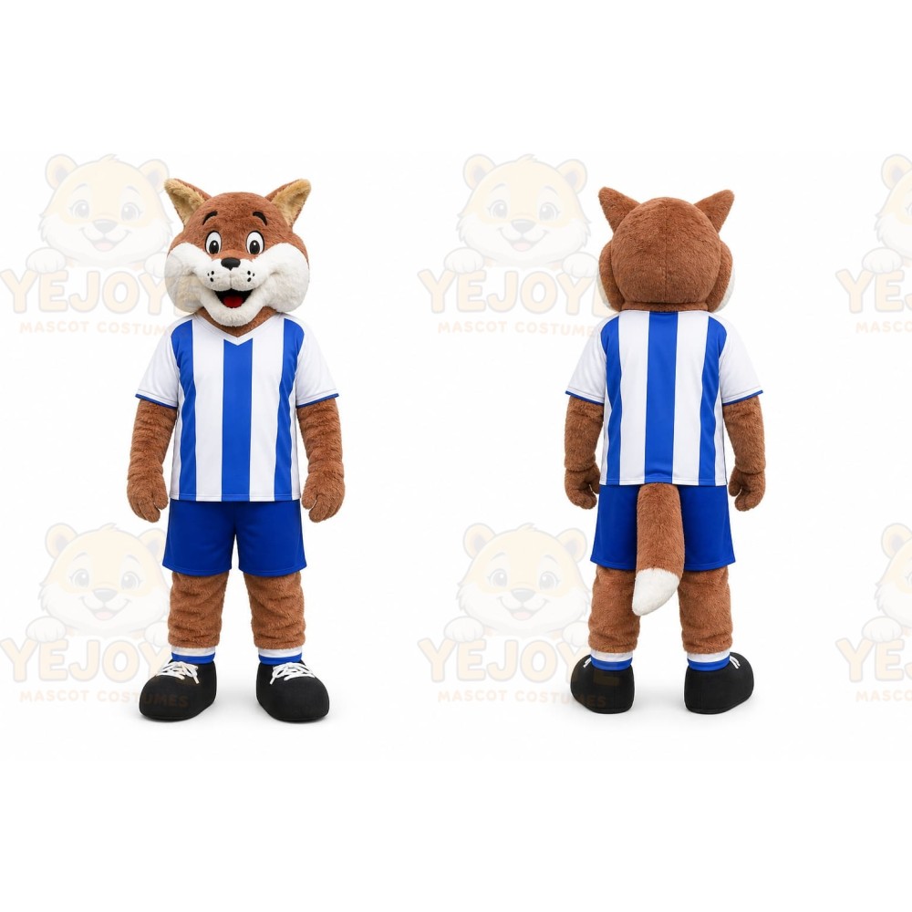 Brown Fox Mascot Costume with Custom Logo
