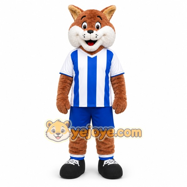 Brown Fox Mascot Costume with Custom Logo