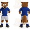 Brown Fox Mascot Costume with Custom Logo