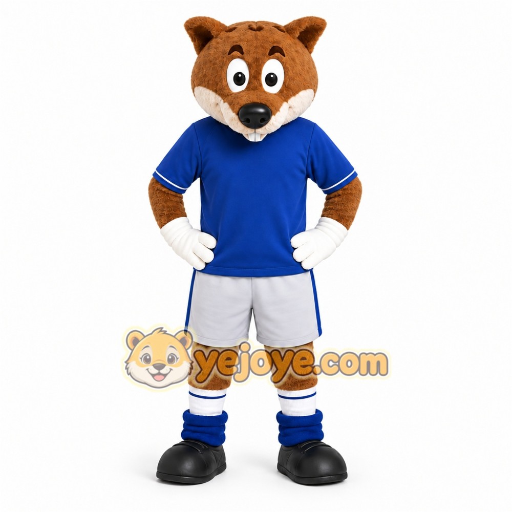 Brown Fox Mascot Costume with Custom Logo