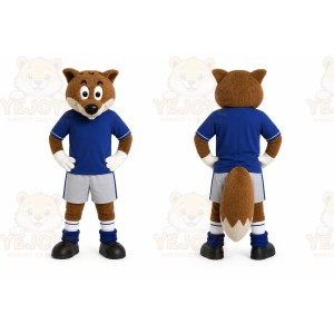 Brown Fox Mascot Costume with Custom Logo