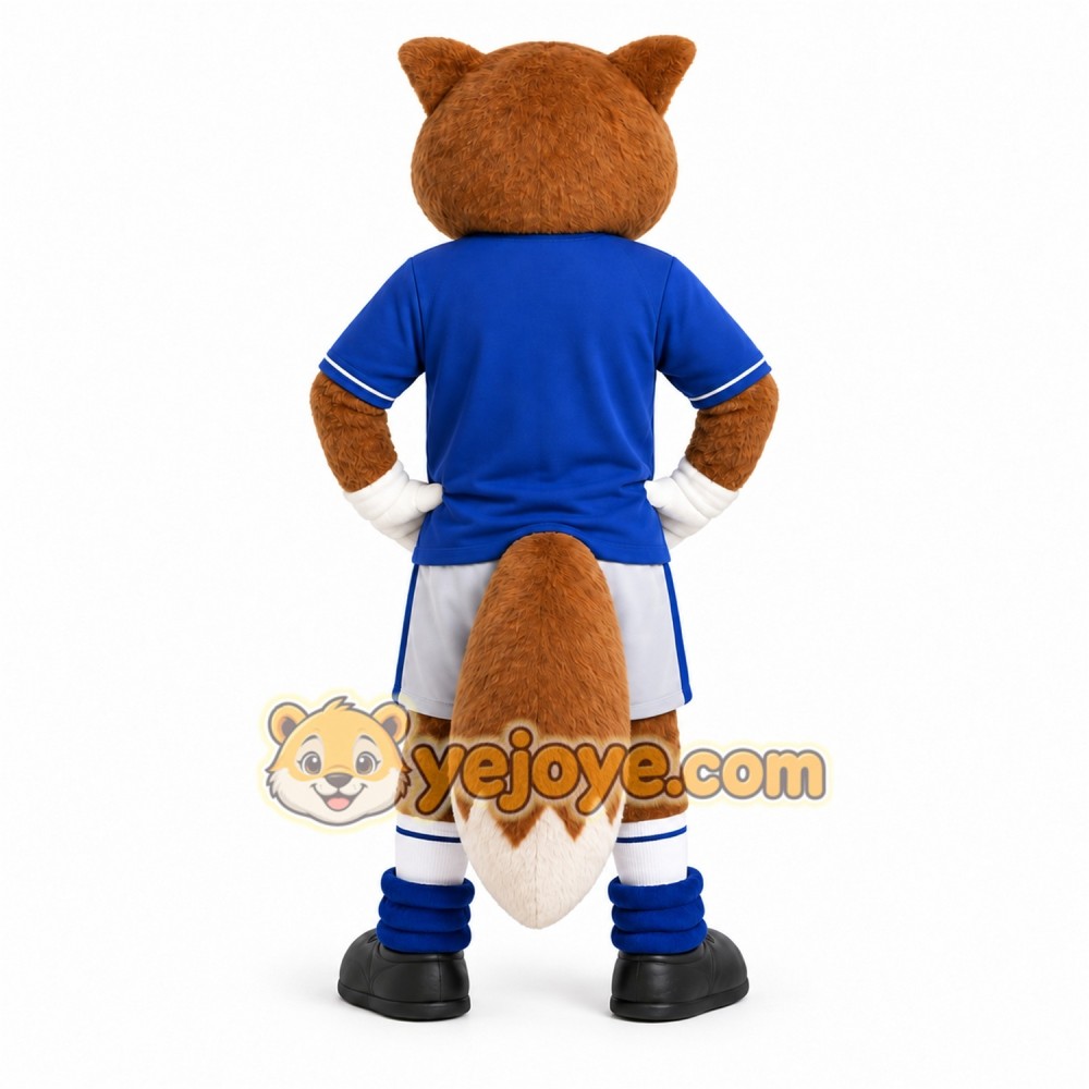 Brown Fox Mascot Costume with Custom Logo