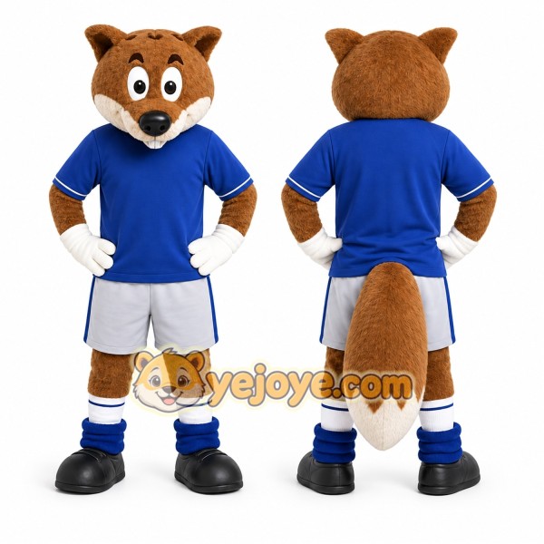 Brown Fox Mascot Costume with Custom Logo
