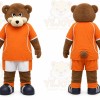 Brown Bear Mascot Costume with Custom Logo