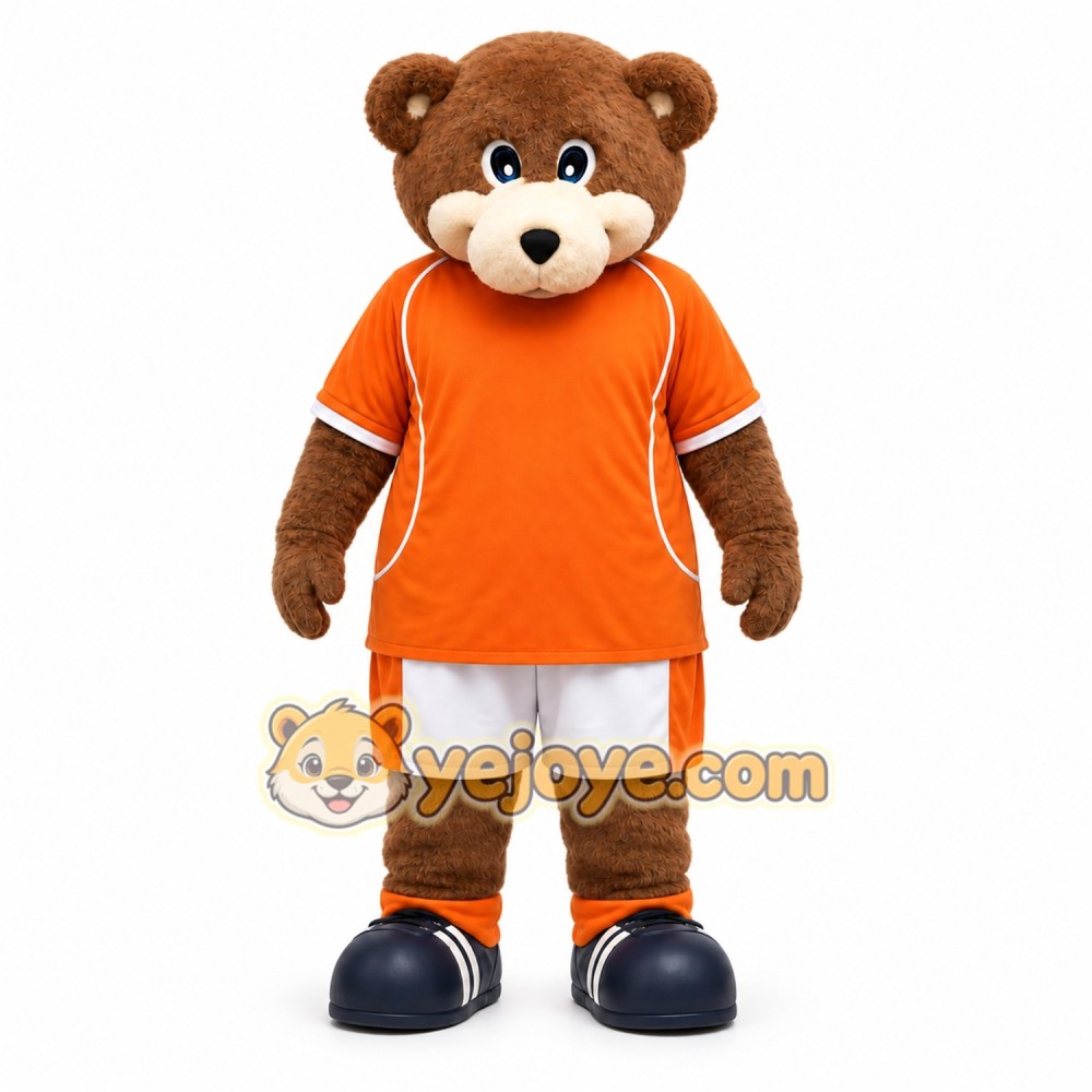 Brown Bear Mascot Costume with Custom Logo Brown Bear Mascot Costume with Custom Logo