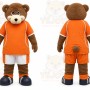 Brown Bear Mascot Costume with Custom Logo