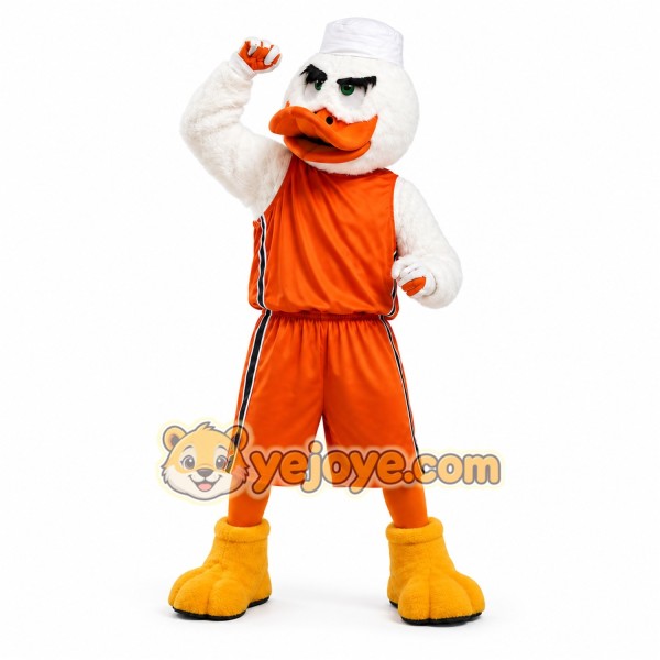White Duck Mascot Costume with Custom Logo White Duck Mascot Costume with Custom Logo